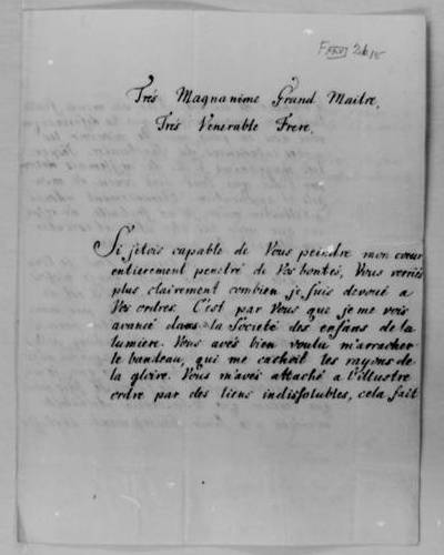 GPIO GLLR : Lettre de Conrad Jacob Schmid à Carl Gotthelf, Freiherr von Hund und Alten-Grotkau du 26 octobre 1752