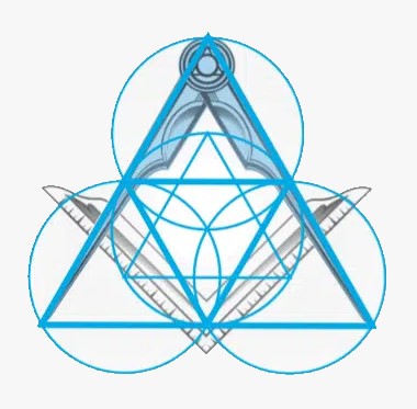 Symbole maçonnique du compas et de l'équerre entrelacés