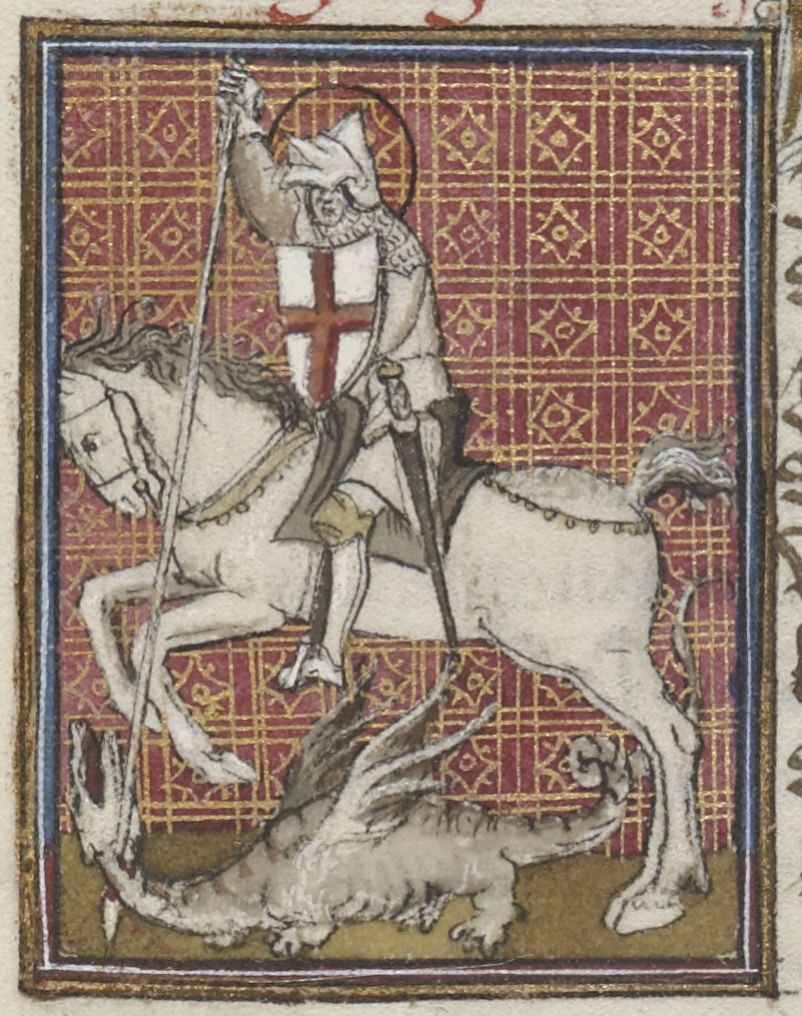 GPIO GLLR Saint Georges terrassant le dragon, Jacques de Voragine, Legenda aurea, traduction française par Jean de Vignay, 1404